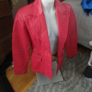 Metrostyle 10T leather ladies red jacket worn twice